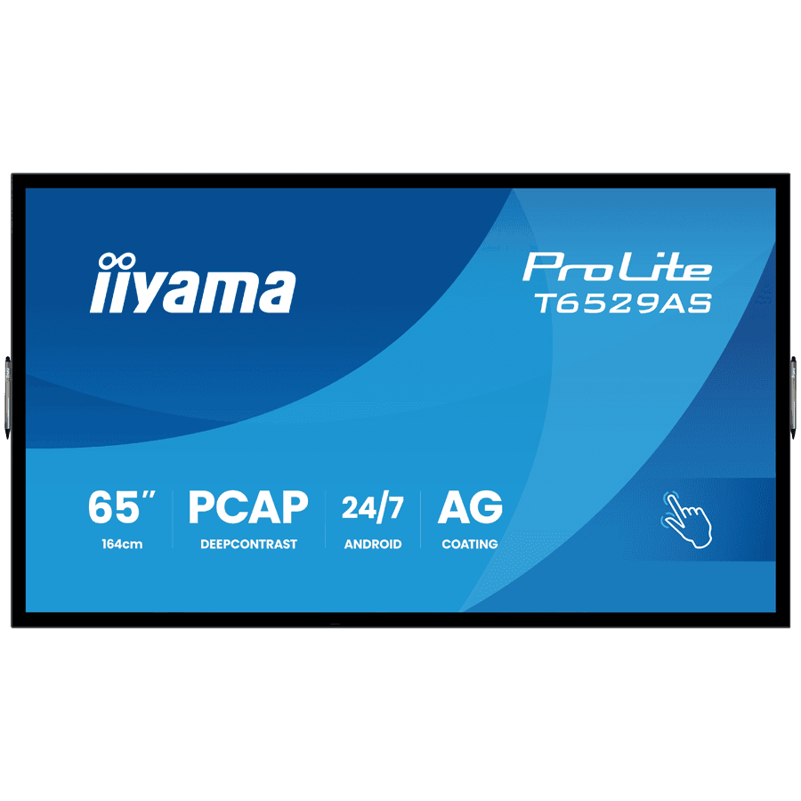 Iiyama ProLite T6529AS-B1AG - 65" Diagonal Class (64.5" viewable) LED-backlit LCD display digital signage with touchscreen (multi touch) 4K UHD (2160p) 3840 x 2160 Edge LED black (bezel) matte finish