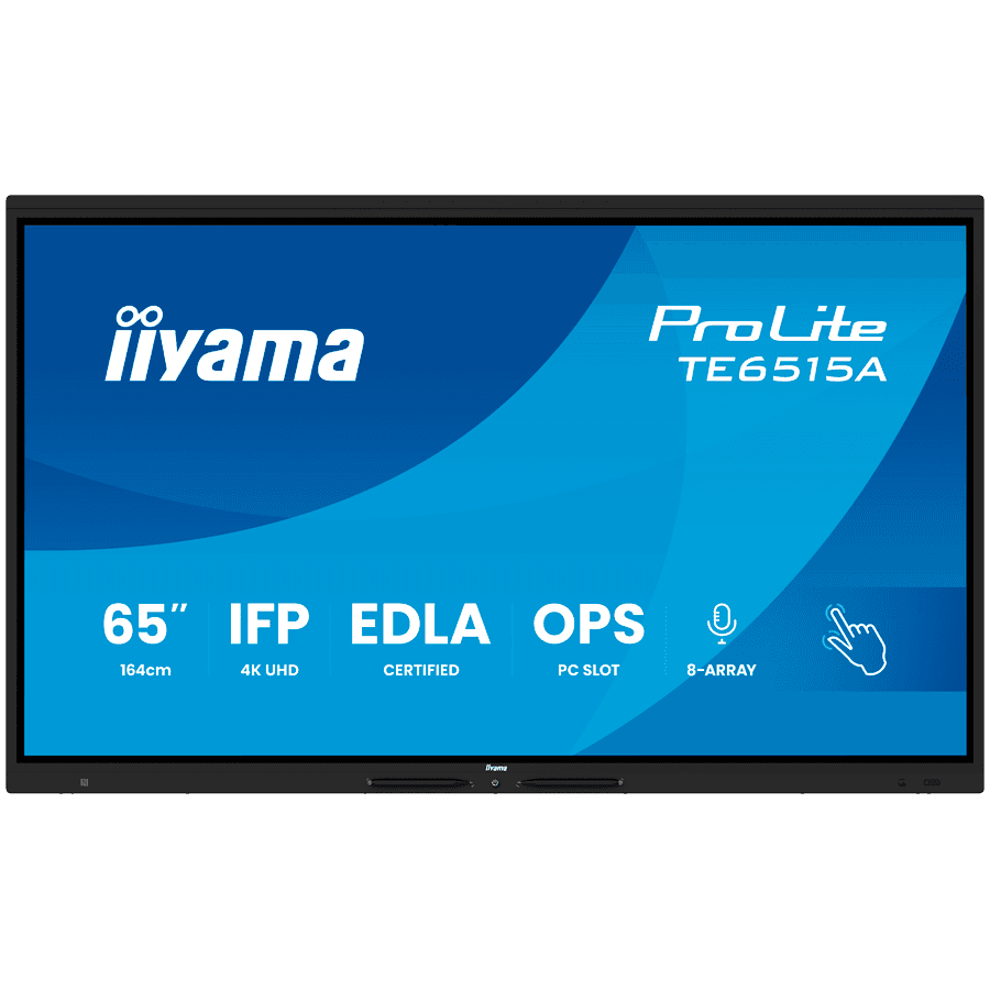 iiyama ProLite TE6515A-B2AG - 65  LED-backlit touchscreen (multi touch) / 8-microphone array / optional slot-in PC capability - 4K UHD