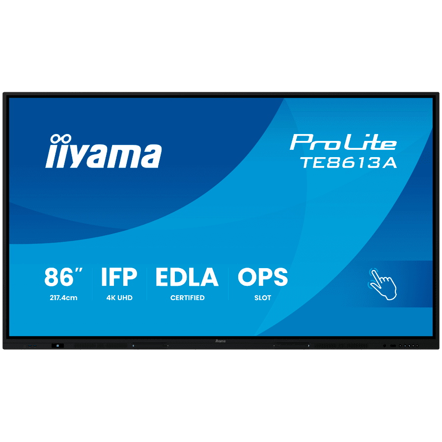 TE8613A-B3AG 86 Google EDLA Certified IFP UHD (3840 x 2160) 8 ms, 500cd ,IPS DP, HDMI, PC interfaces