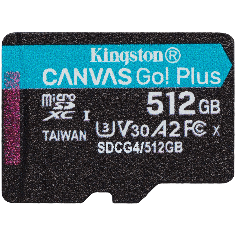 KINGSTON 512GB microSDXC Canvas Go Plus Gen4 200R A2 U3 Single Pack w/o ADP