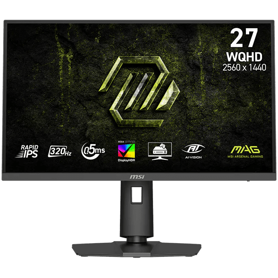 MSI MAG 274QPF X32 Gaming Monitor, 27", 320Hz WQHD (2560x1440), Rapid IPS, 16:9, 300nits, 0.5ms, G-SYNC, AMD FreeSync Premium, DisplayHDR 400, 1x DP, 2x HDMI, Tilt, Sviwel, Pivot, Height Ajdustment, VESA