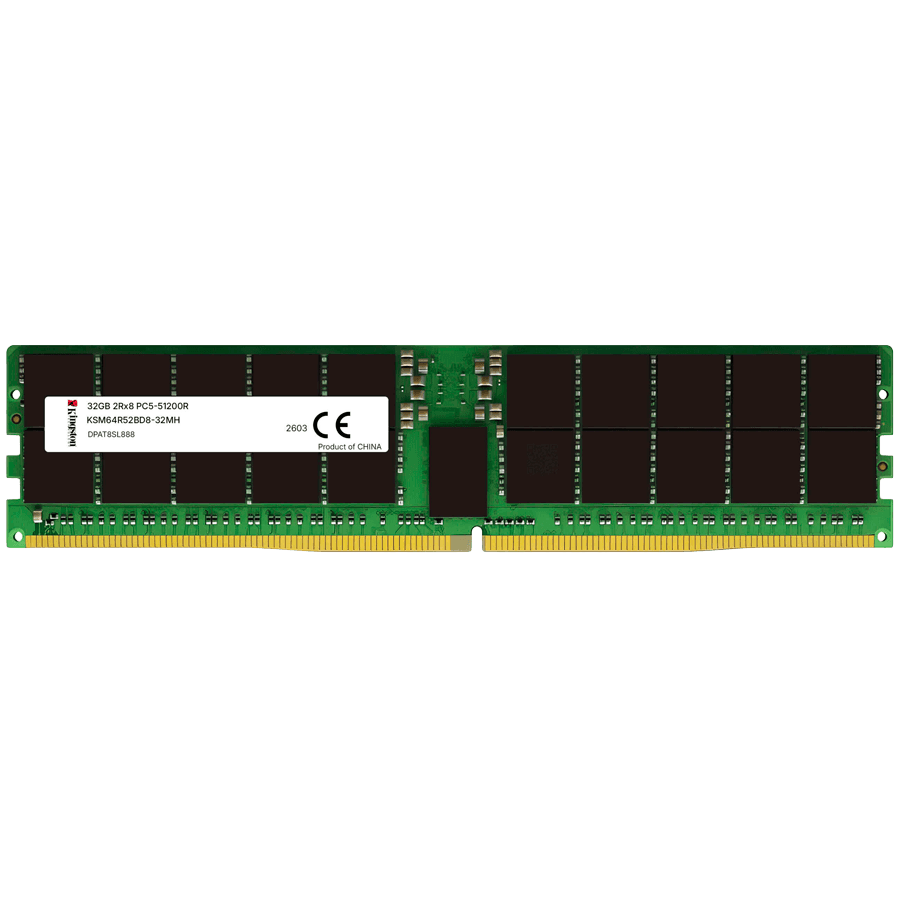 KINGSTON 32GB 6400MT/s DDR5 ECC Reg CL52 DIMM 2Rx8 Micron H