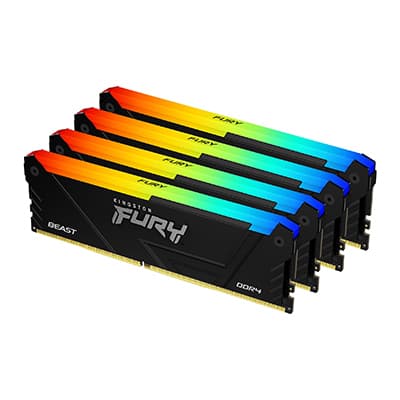 Kingston 64GB 3600MT/s DDR4 CL18 DIMM (Kit of 4) FURY Beast RGB