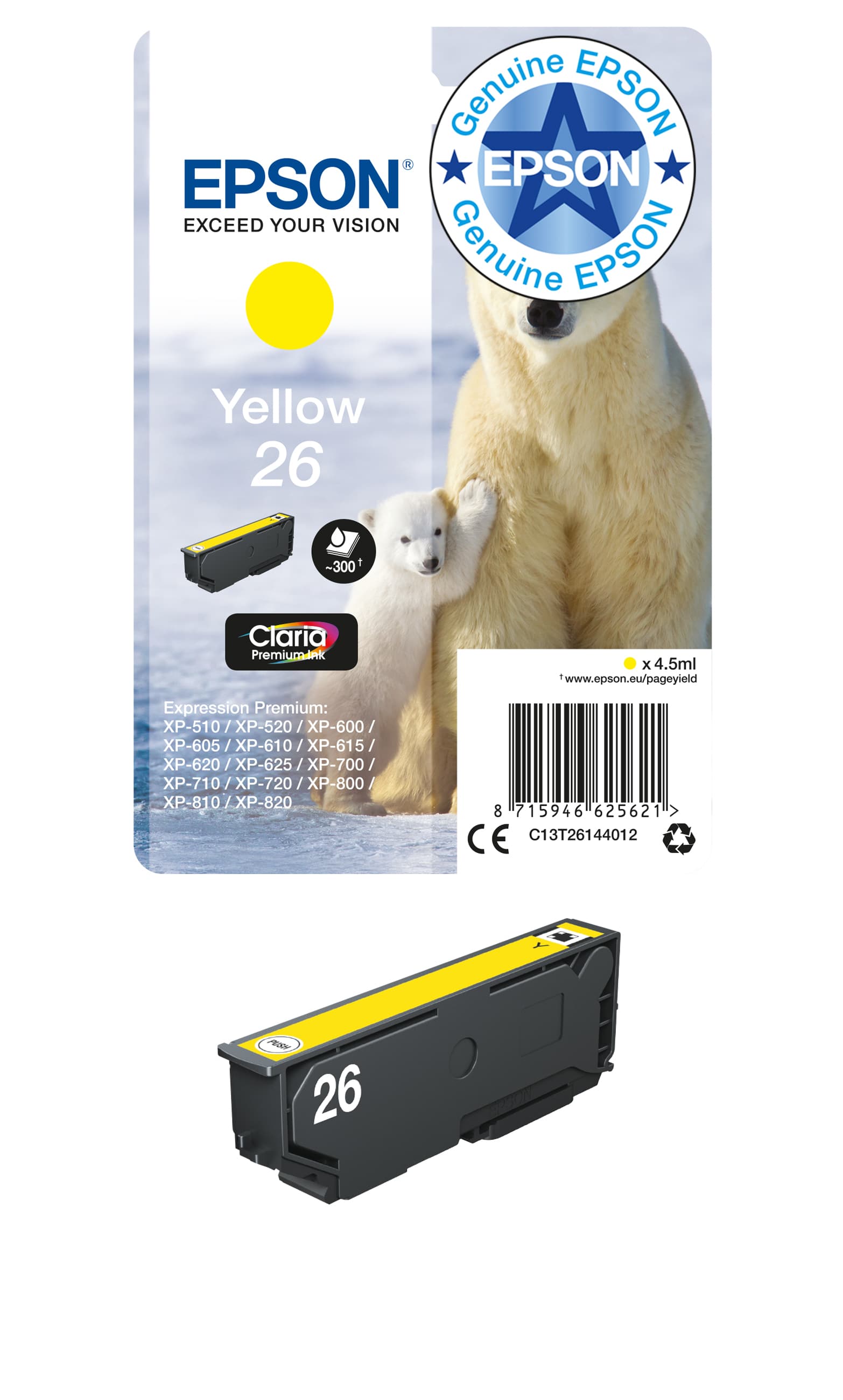 EPSON 3LB 26 yellow ink claria prem w/s