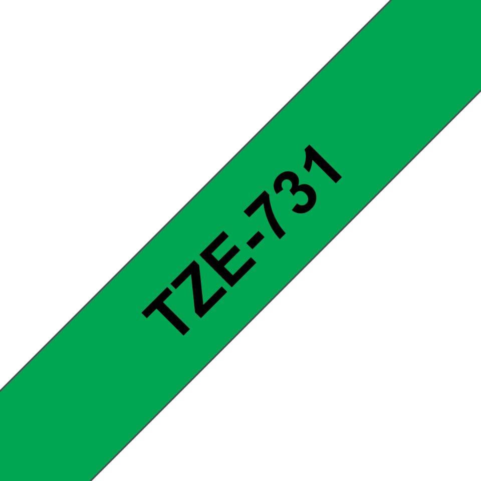 BROTHER TZE731 tape black/green 12mm 8m
