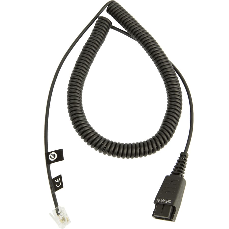 JABRA QD Cord to RJ10 coiled 0.5-2m