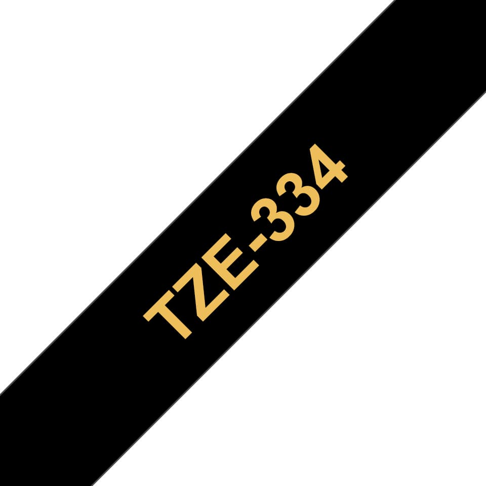 BROTHER TZE334 tape gold/black 12mm 8m
