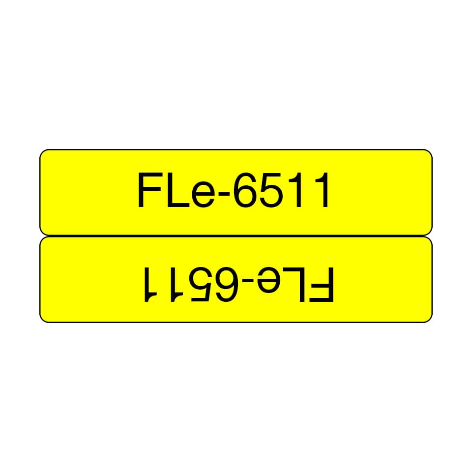BROTHER FLe-6511 Bk On White Flag Tape