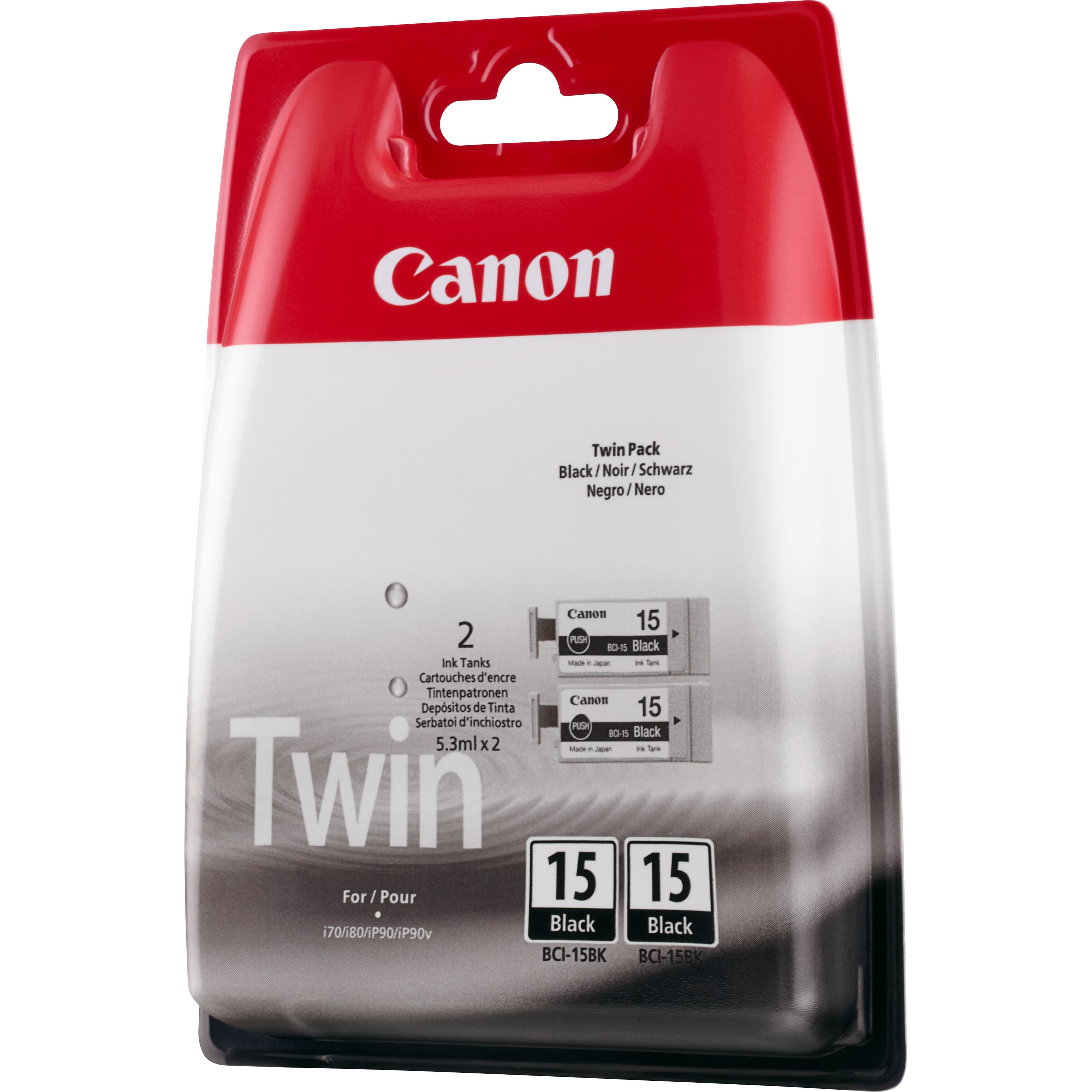CANON 2x BCI-15bk Ink black TP i70 i80