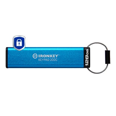 128GB USB-C IronKey Keypad 200C, FIPS 140-3 Lvl 3 (Pending) AES-256