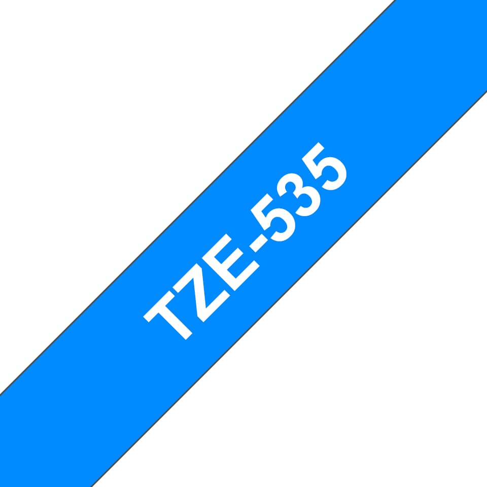 BROTHER TZE535 tape white/blue 12mm 8m