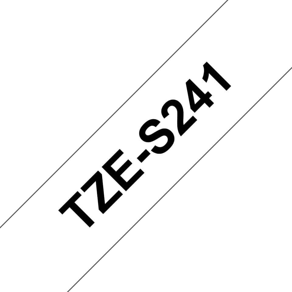 BROTHER TZES241 18mm BLACK ON WHITE ADH