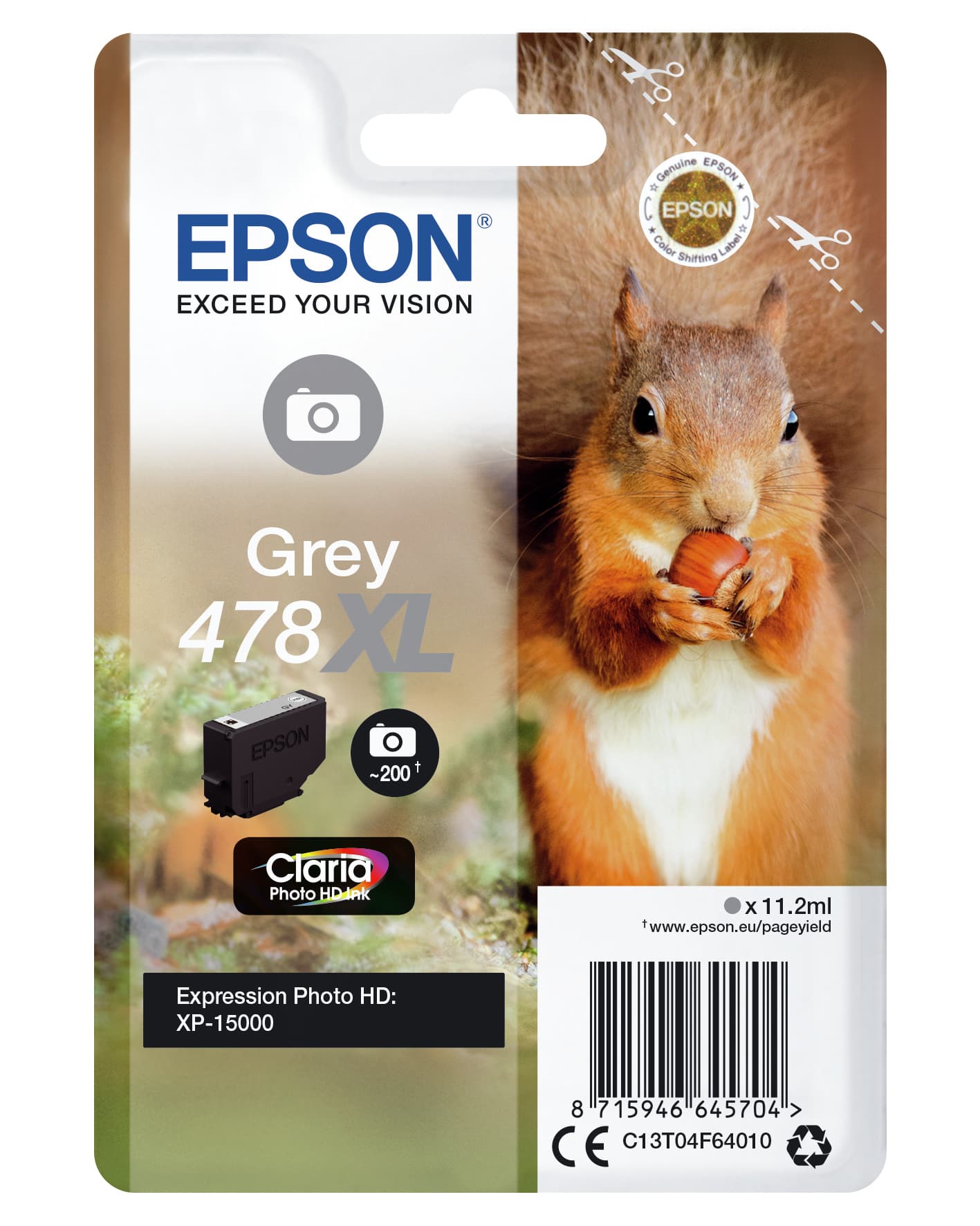 EPSON 4LB Singlepack Grey 478XL w/s