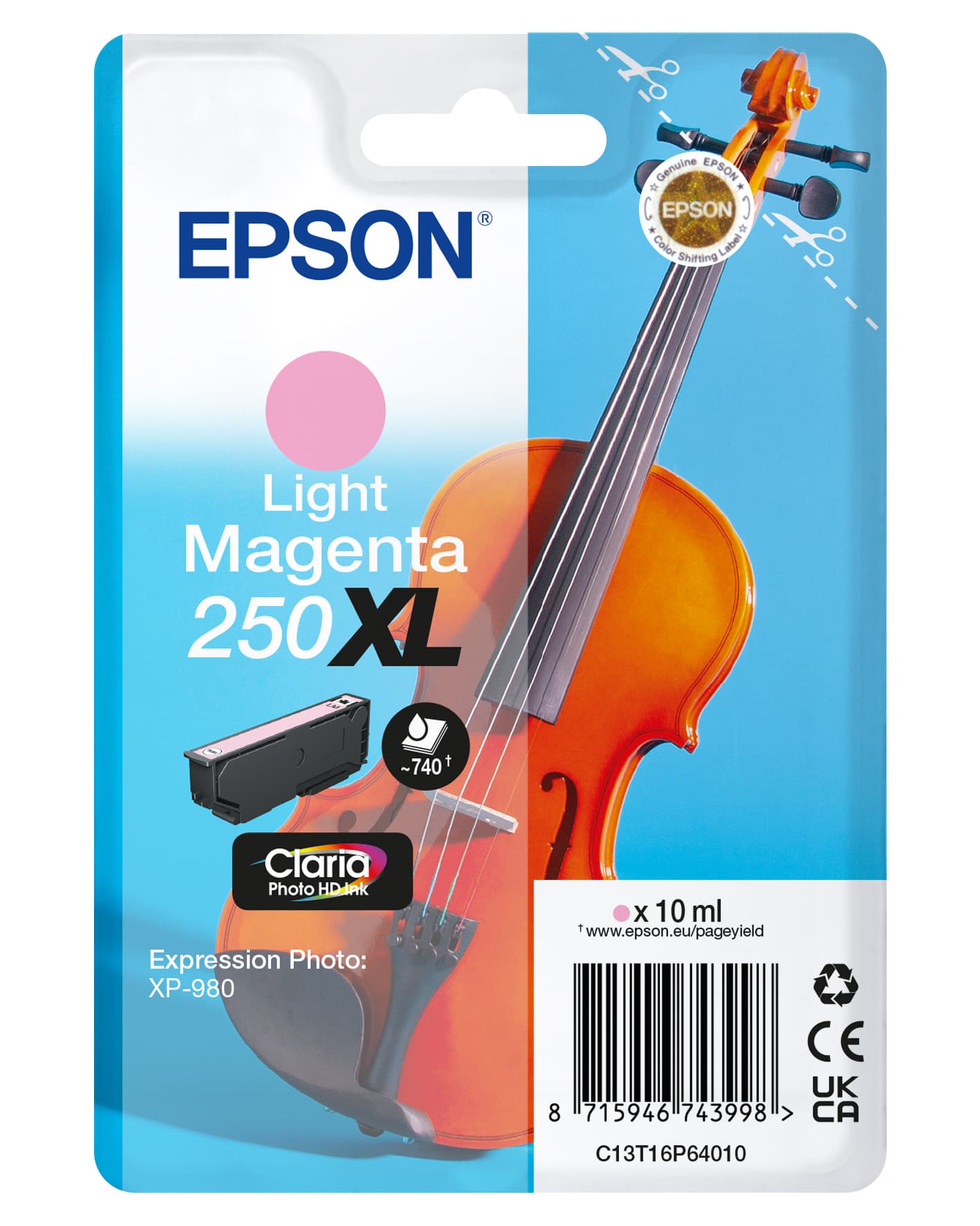 EPSON Singlepack Light Magenta 250XL ink