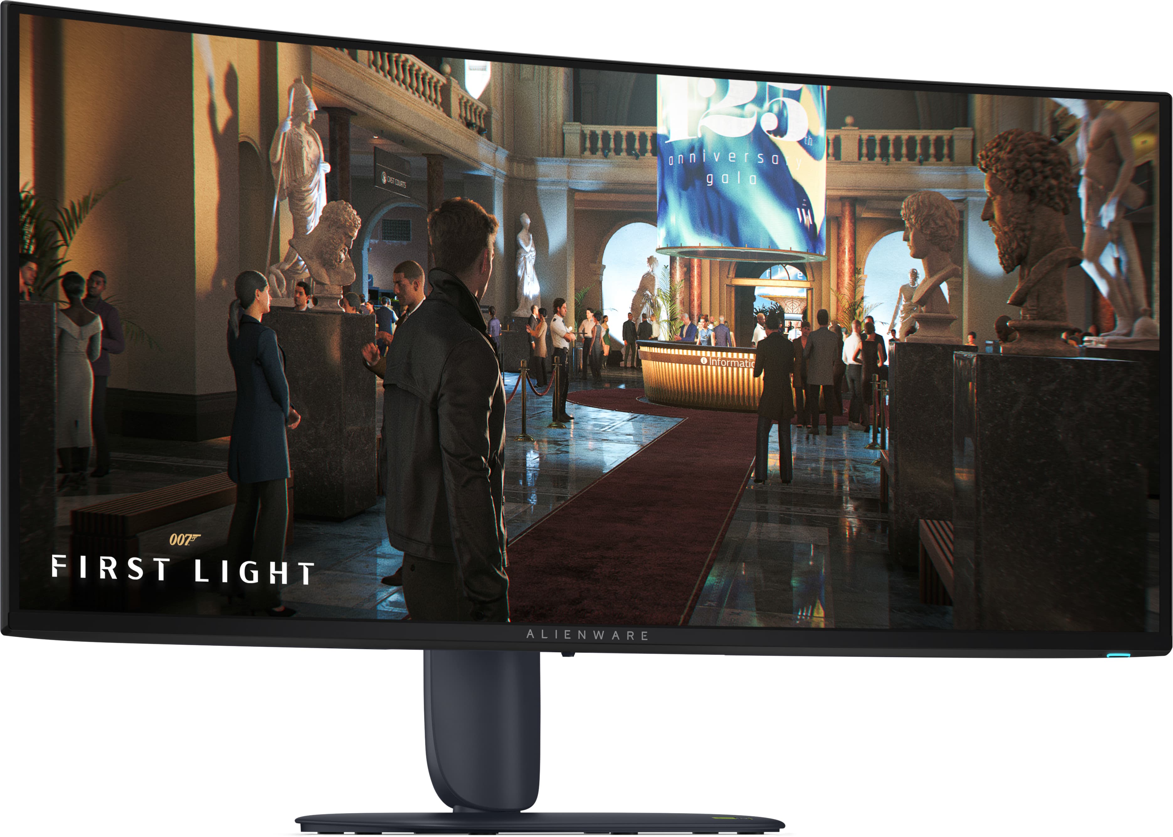Monitor Alienware 34 AW3426DW, Curved, 3440x1440, WQHD, 280Hz, QD-OLED Anti-reflectance, 21:9, 1500000:1, 300 cd/m2, AMD FreeSync+NVIDIA G-SYNC+VESA, 0.03ms GTG, 178/178, DP,2x HDMI, USB-A, USB-B, USB-C, Tilt, Slant, Swivel, Height Adjust, 3Y