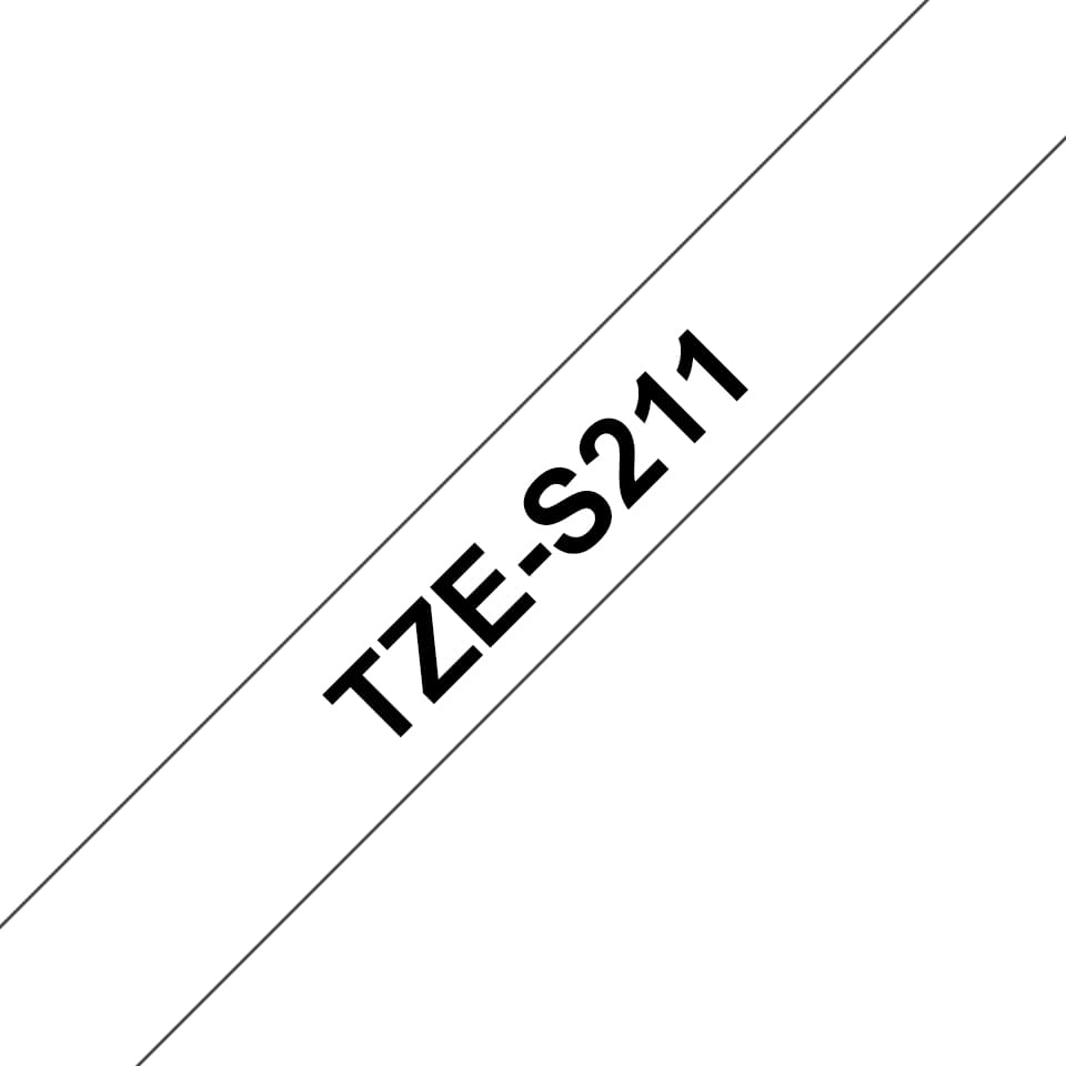 BROTHER TZES211 strong adhes bk/wh 6mm 8