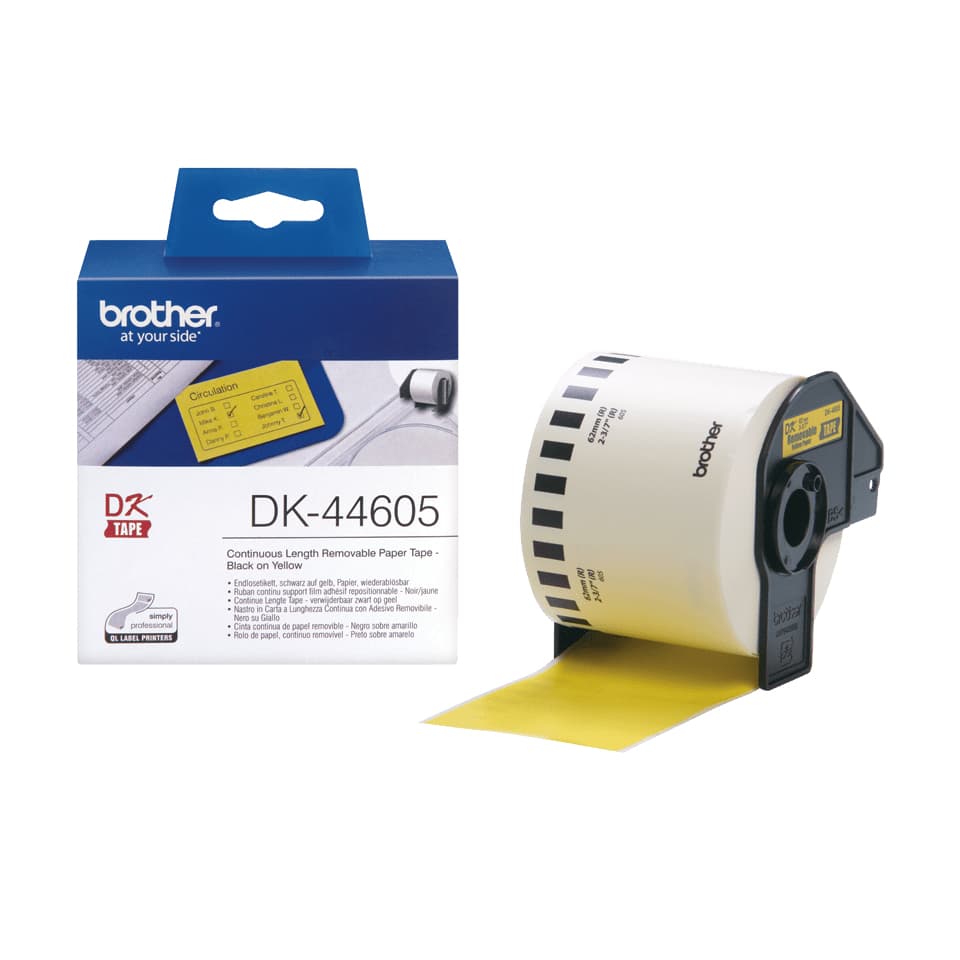 BROTHER DK44605 endless label pap Yellow