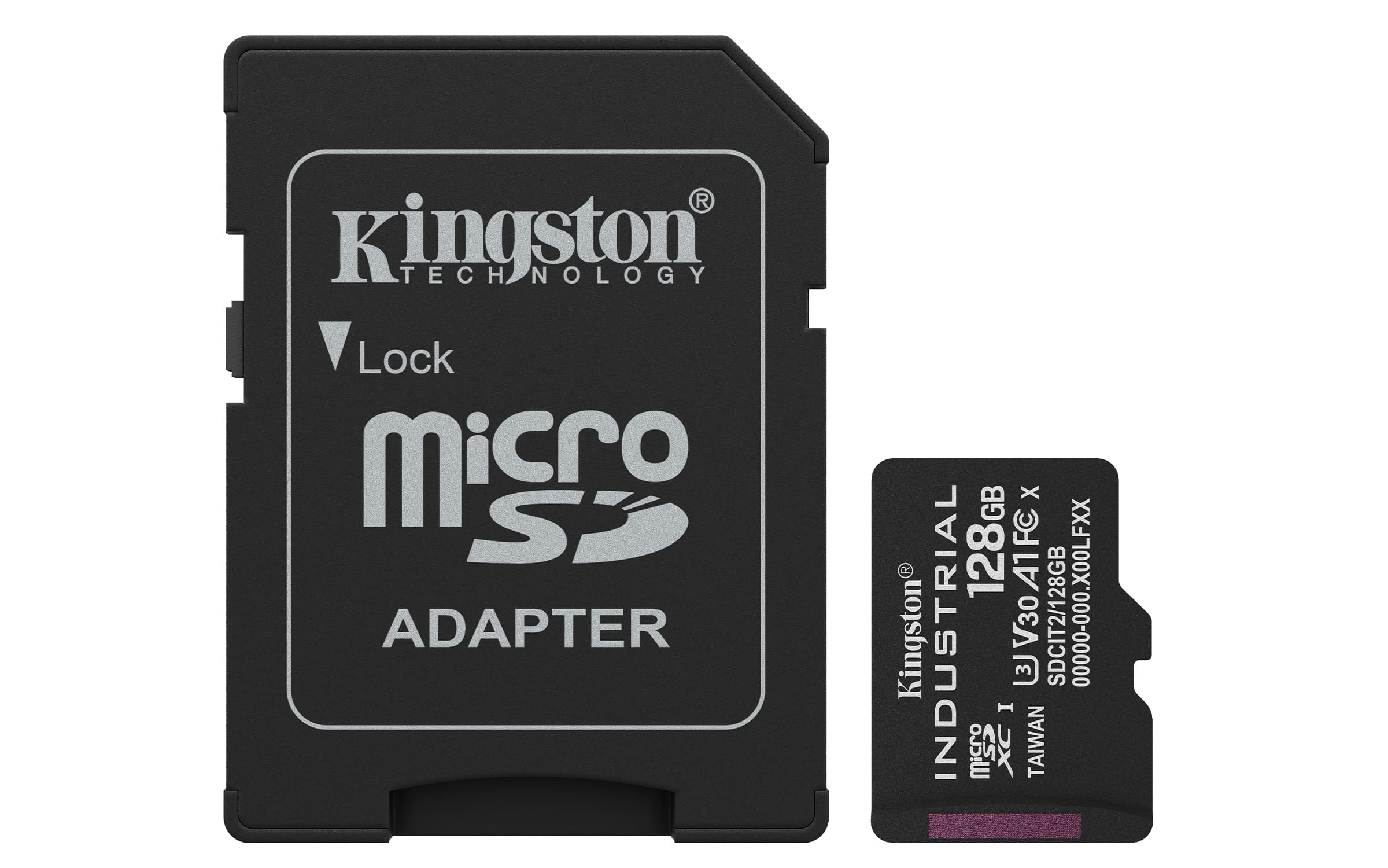 Kingston 128GB microSDXC Industrial C10 A1 pSLC Card + SD Adapter