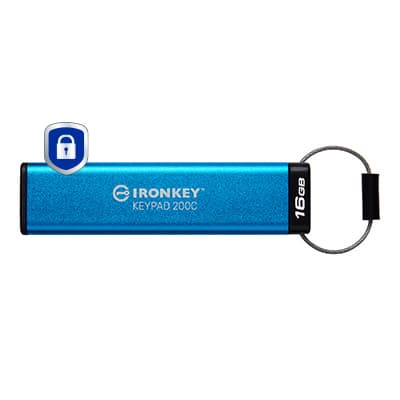 16GB USB-C IronKey Keypad 200C, FIPS 140-3 Lvl 3 (Pending) AES-256