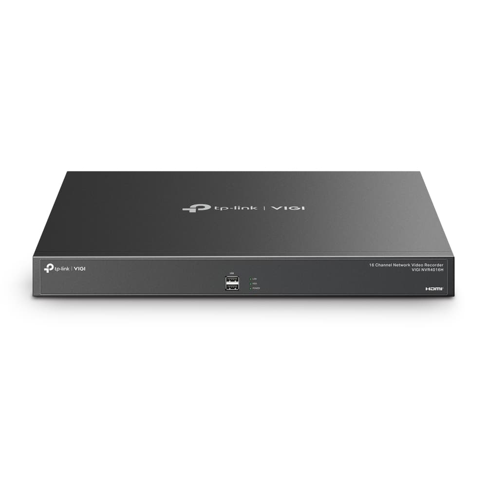 16 Channel Network Video Recorder 16-Channel, 320Mbps Incoming Bandwidth, 320Mbps Outgoing Bandwidth, 8MP Max. Resolution, H.265+/H.265/H.264+/H.264, 32MP Decoding Capability, HDMI/VGA Independent Output, 100-240V AC, 4 SATA up to 64TB