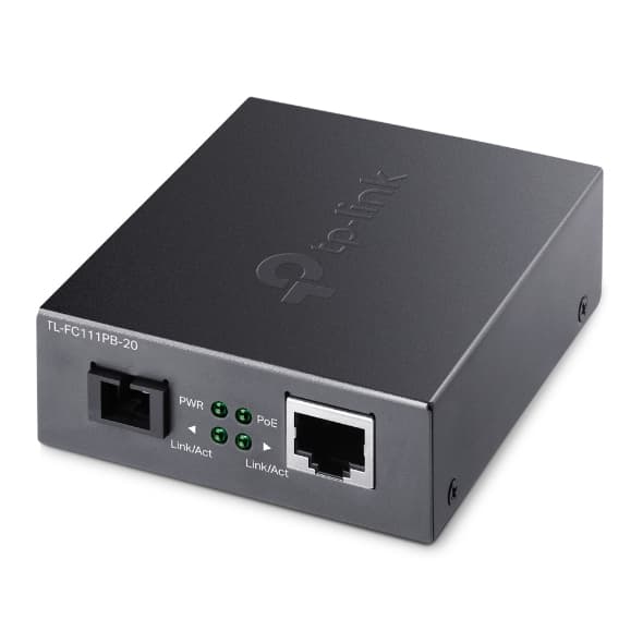 Omada 10/100 Mbps RJ45 to 100 Mbps Single-mode SC WDM Bi-Directional Fiber Converter With 1-Port PoE PORT: 1× 100Mbps SC Port, 1× 10/100M PoE RJ45 Port (Auto MDI/MDIX) SPEC: 802.3af, 15.4W PoE Budget, Full-duplex, Tx:1310 nm, Rx:1550 nm, Up to 20