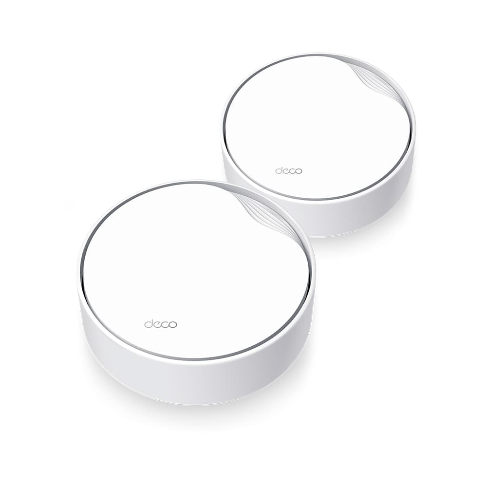 Deco X50-PoE(2-pack) AX3000 Whole Home Mesh Wi-Fi 6 System with PoE/574 Mbps at 2.4 GHz + 2402 Mbps at 5 GHz/ 4× Internal Antennas, 1× 2.5 Gigabit Port + 1× Gigabit Port (WAN/LAN auto-sensing), PoE and DC Power Supply