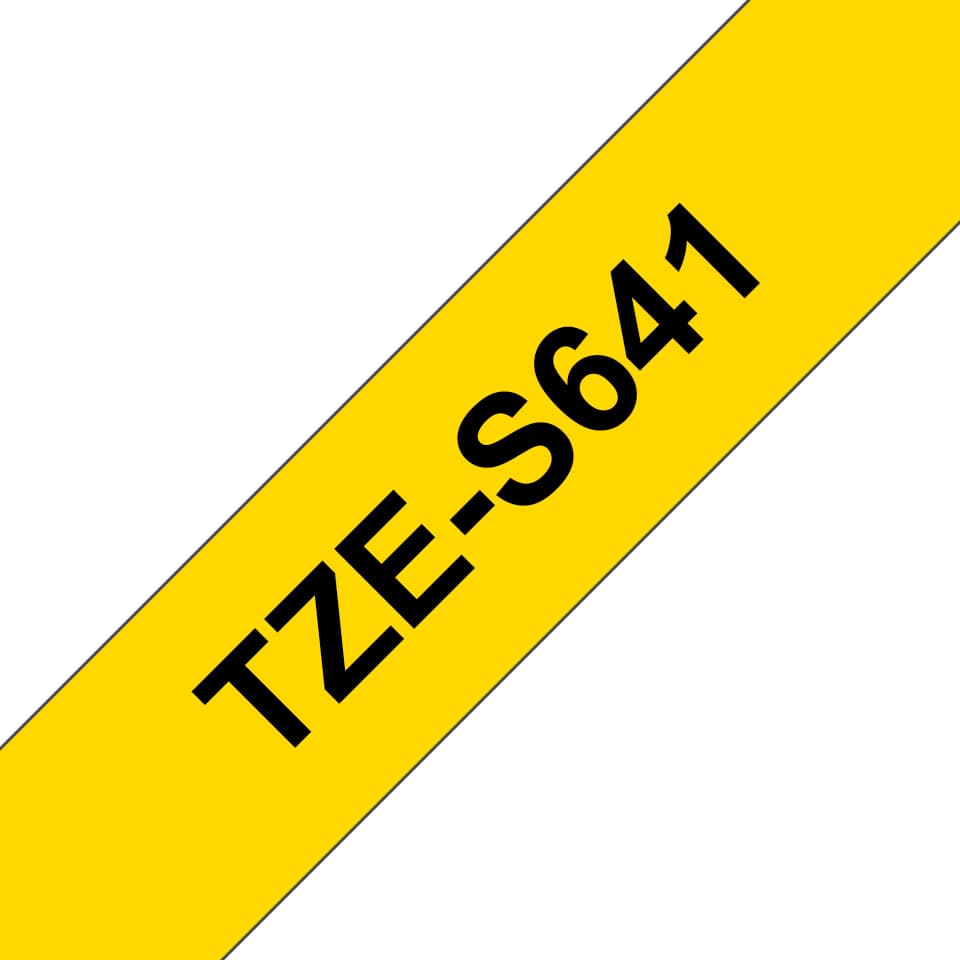 BROTHER TZES641 18mm BLACK ON YELLOW ADH