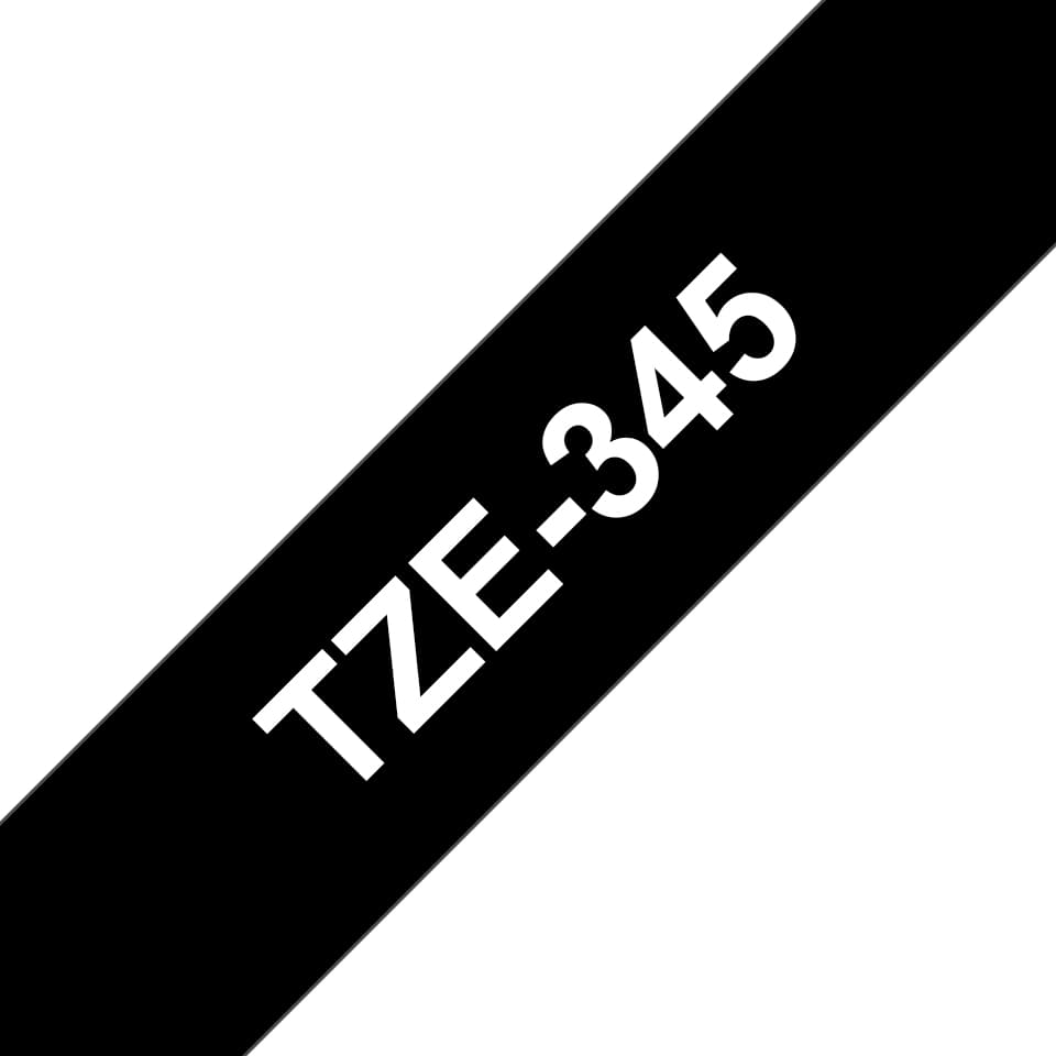 BROTHER TZE345 tape white/black 18mm 8m