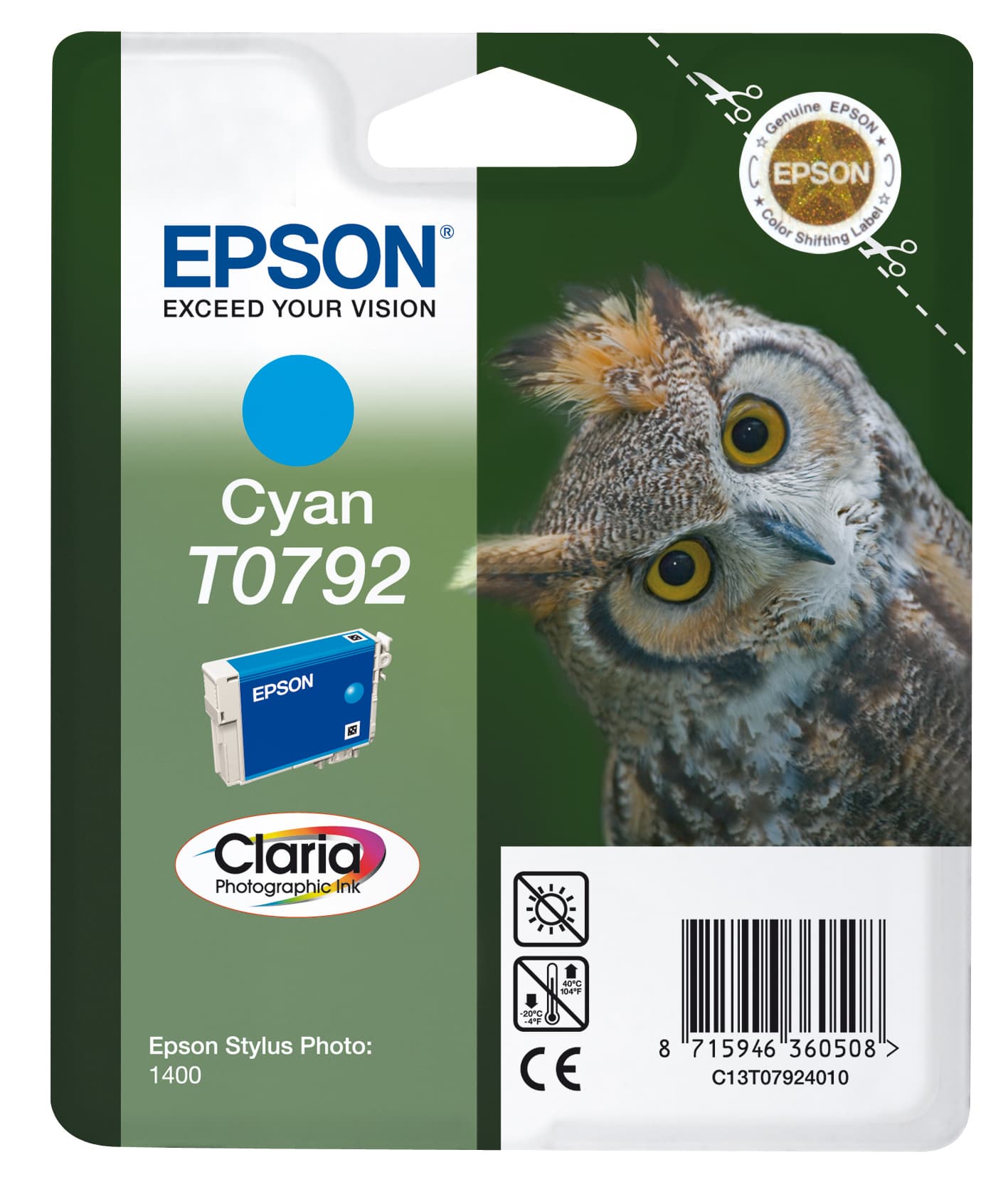EPSON 1LB T0792 ink cartridge cyan s w/s