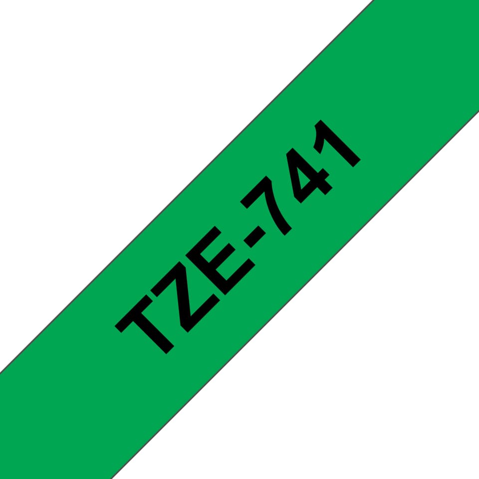 BROTHER TZE741 tape black/green 18mm 8m