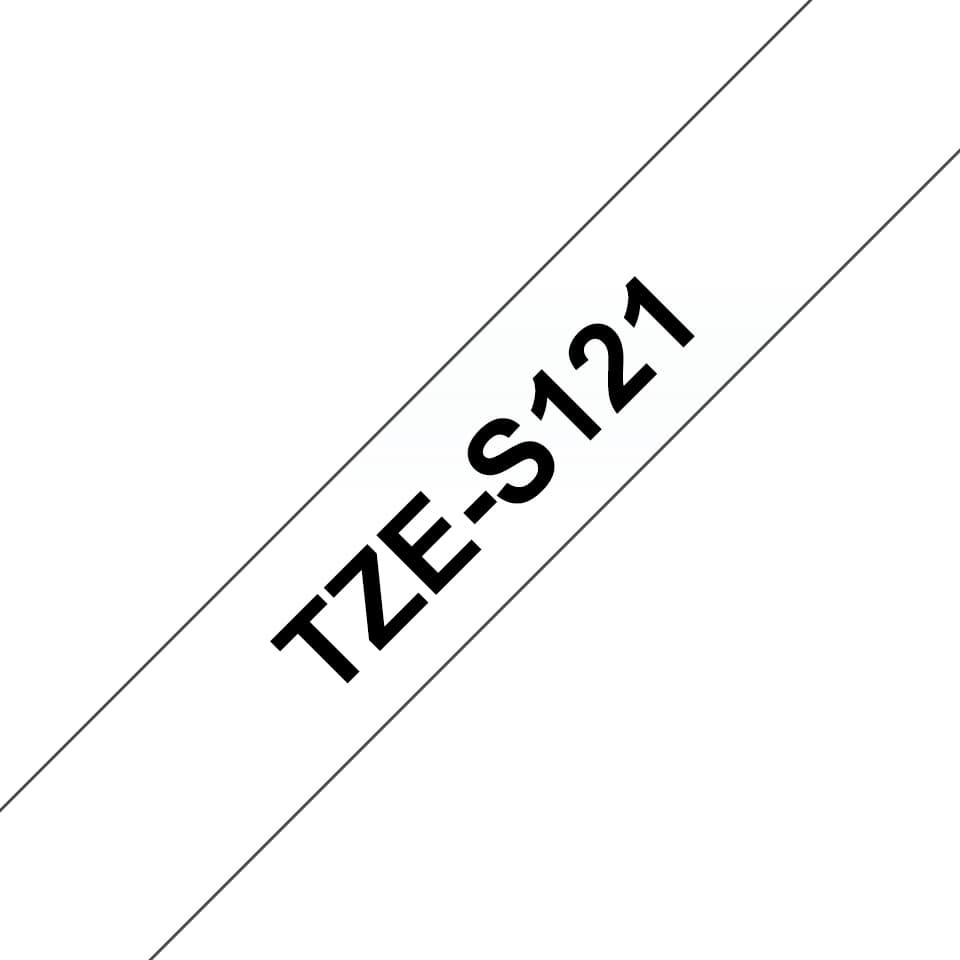 BROTHER TZES121 9mm BLACK ON CLEAR ADHE