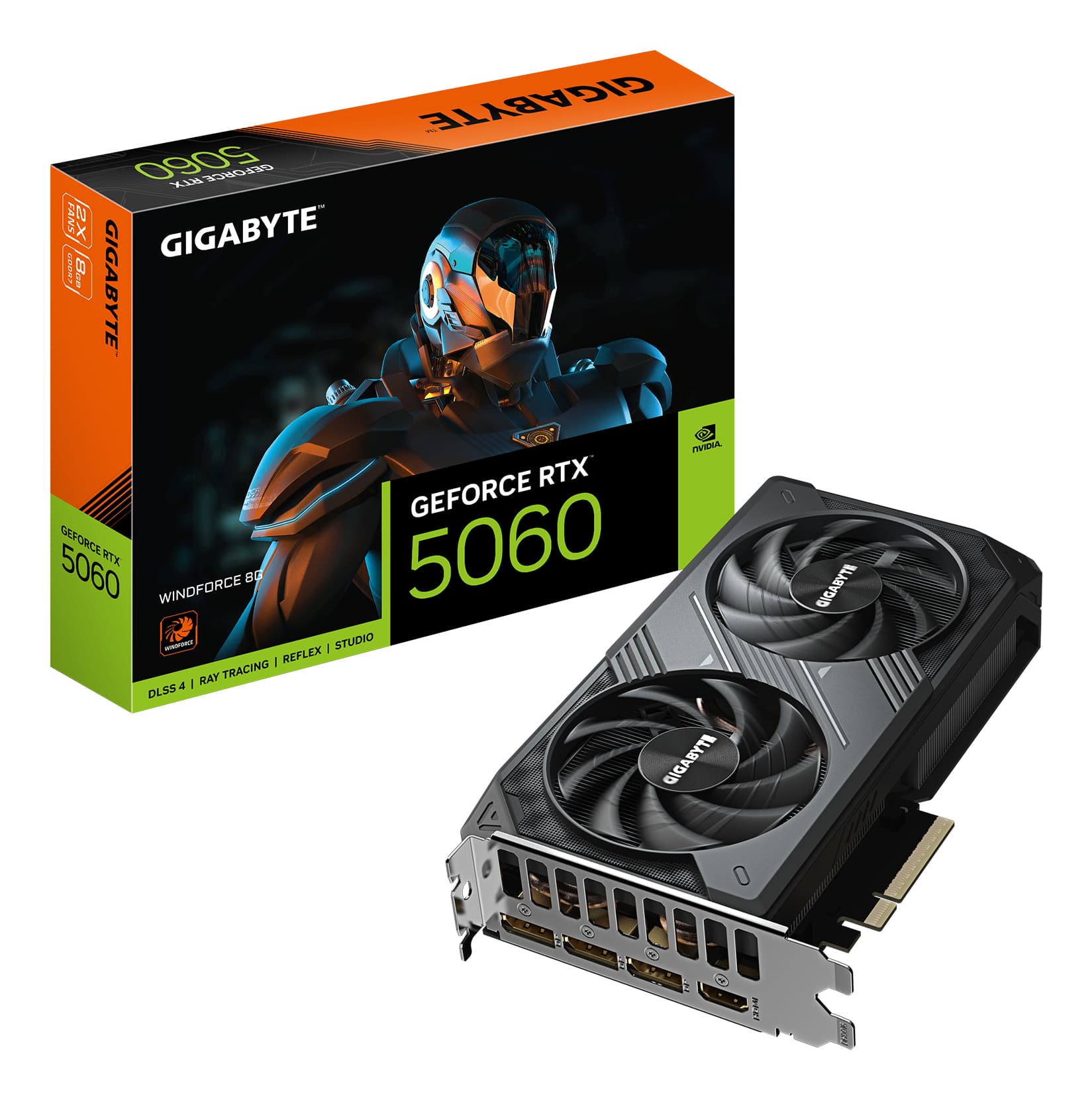 GIGABYTE Video Card NVIDIA GeForce RTX 5060 WINDFORCE 8G, 8GB GDDR7, 128bit, PCI-E 5.0