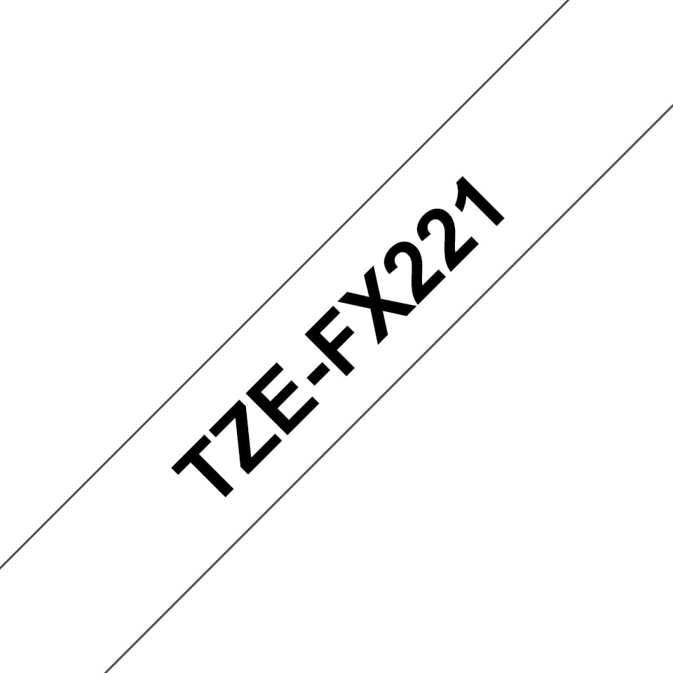 BROTHER TZEFX221 9mm BLACK ON WHITE FLE