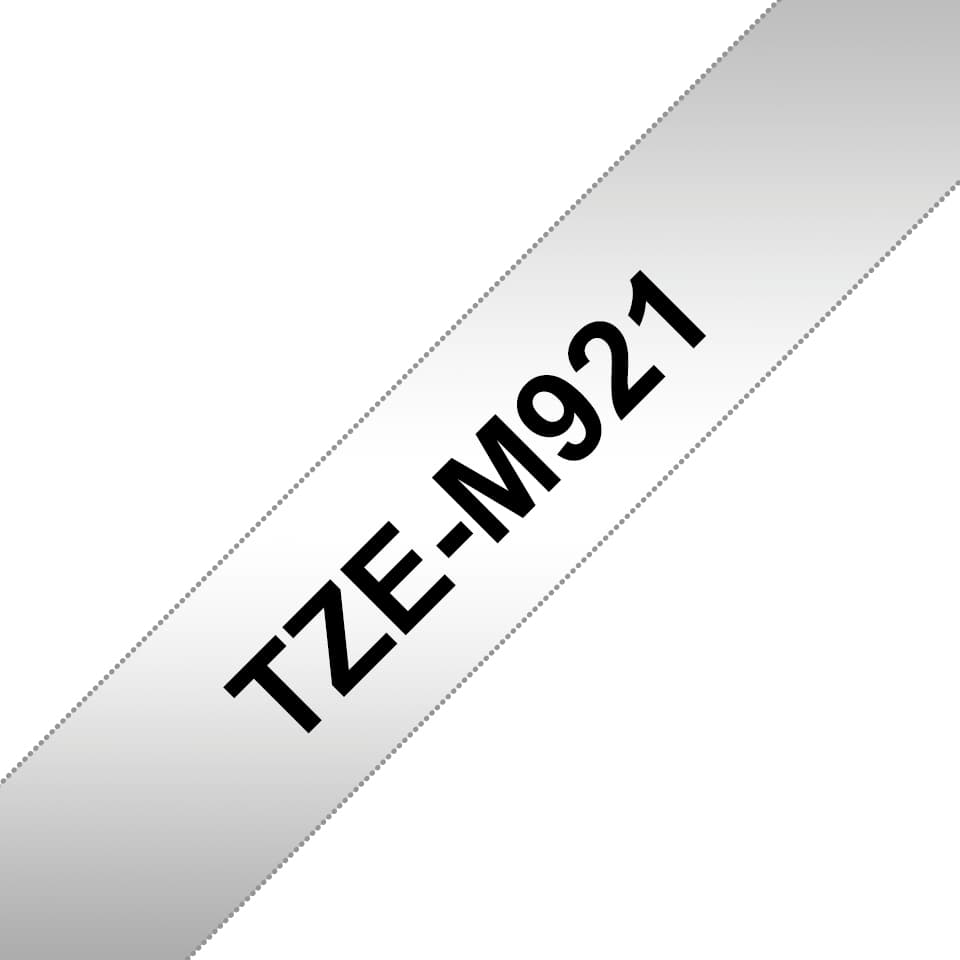 BROTHER TZEM921 black/silver 9mm 8m