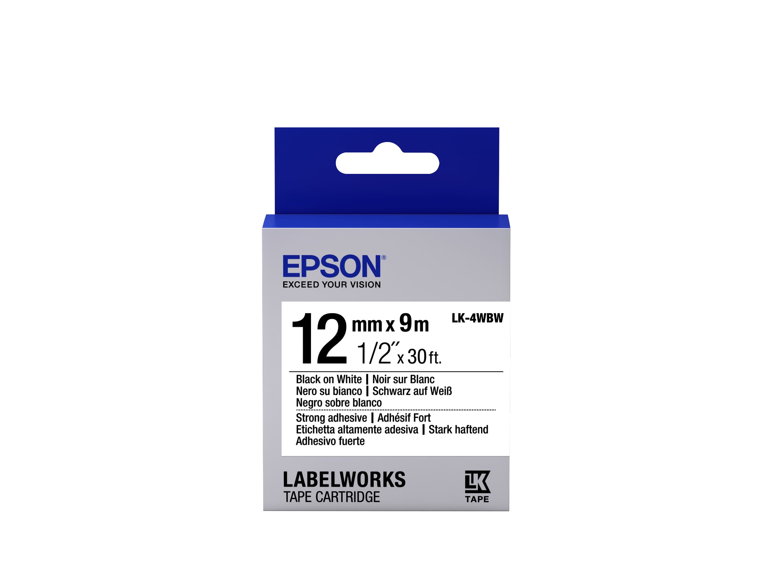 EPSON LK4WBW Strong Adh. Black on White