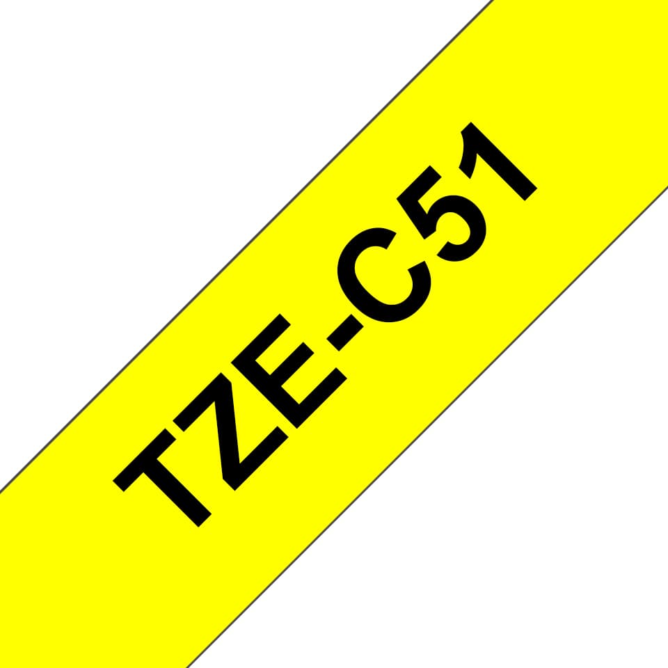BROTHER TZEC51 black/neonyellow 24mm 5m