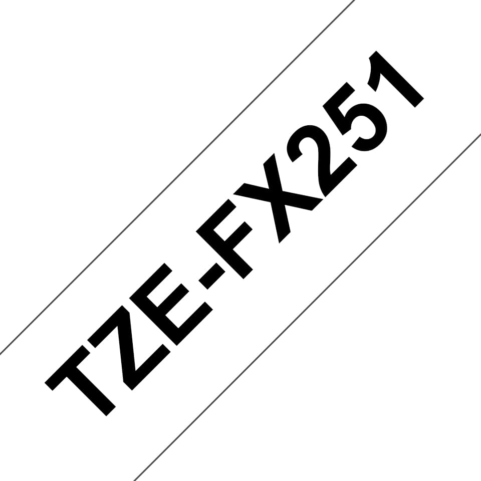 BROTHER TZEFX251 flex bk/white 24mm 8m