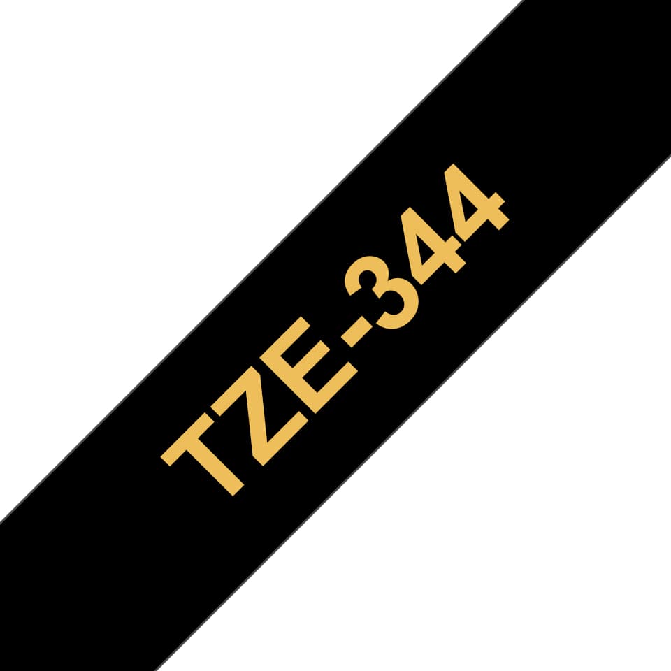 BROTHER TZE344 tape gold/black 18mm 8m