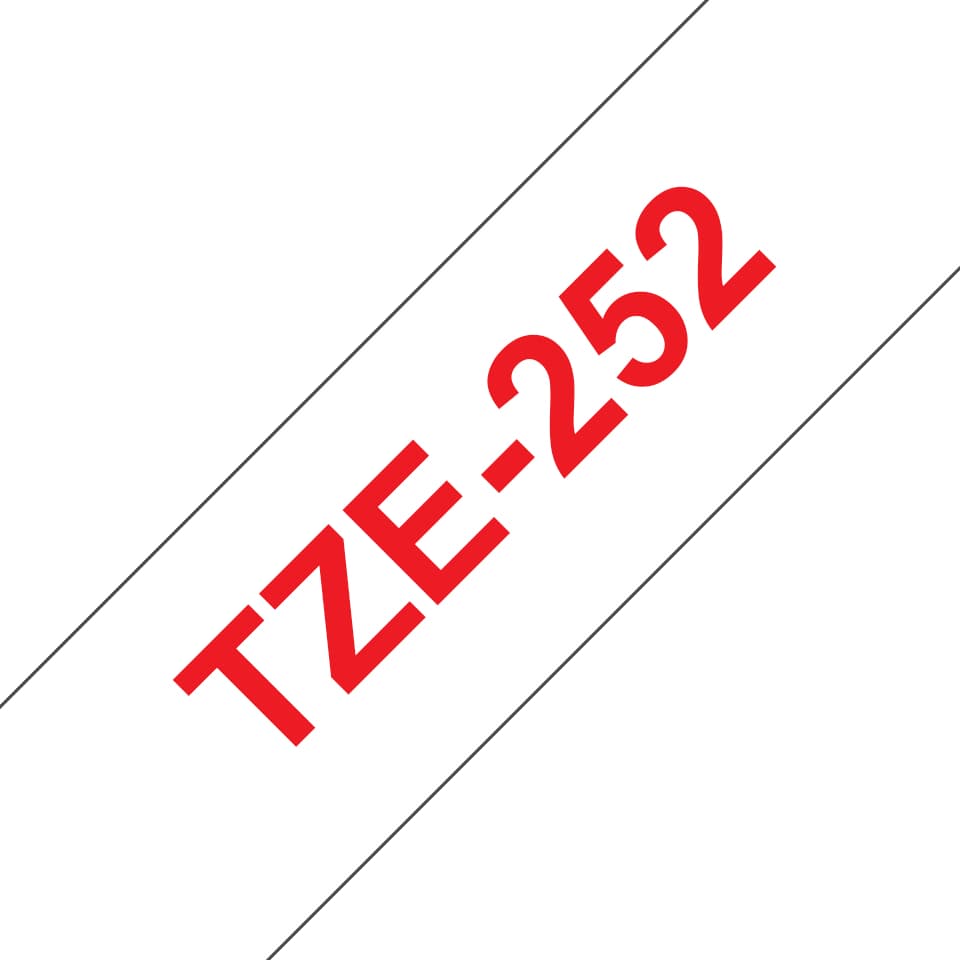 BROTHER TZE252 tape red/white 24mm 8m