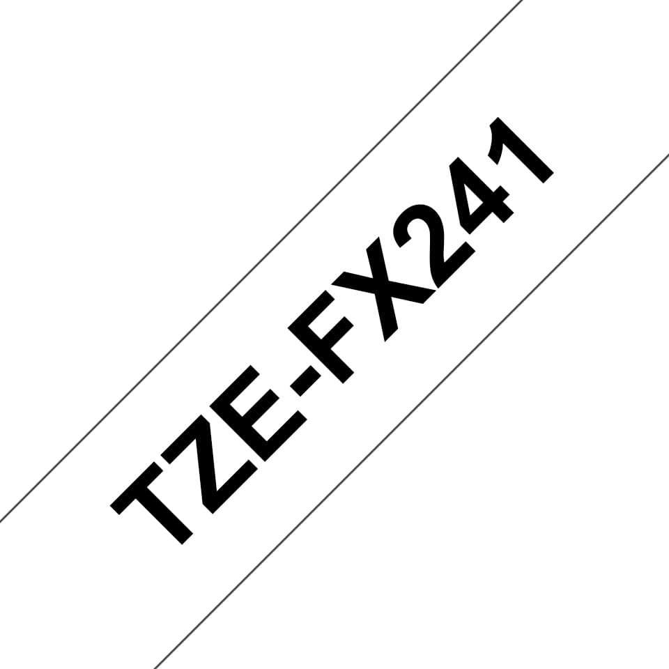 BROTHER TZEFX241 18mm BLACK ON WHITE FL