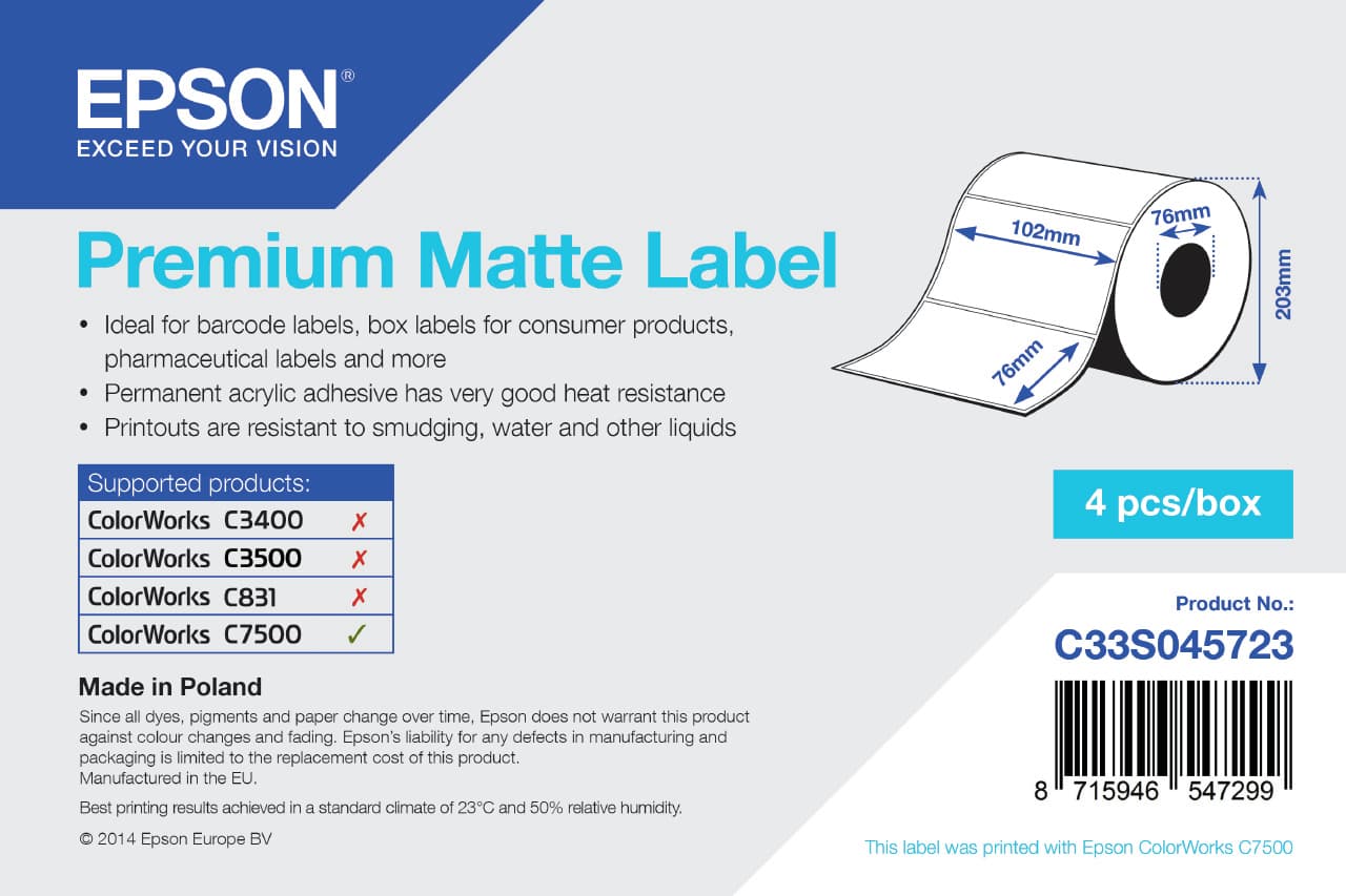 EPSON Premium Matte Label - Die-cut Roll