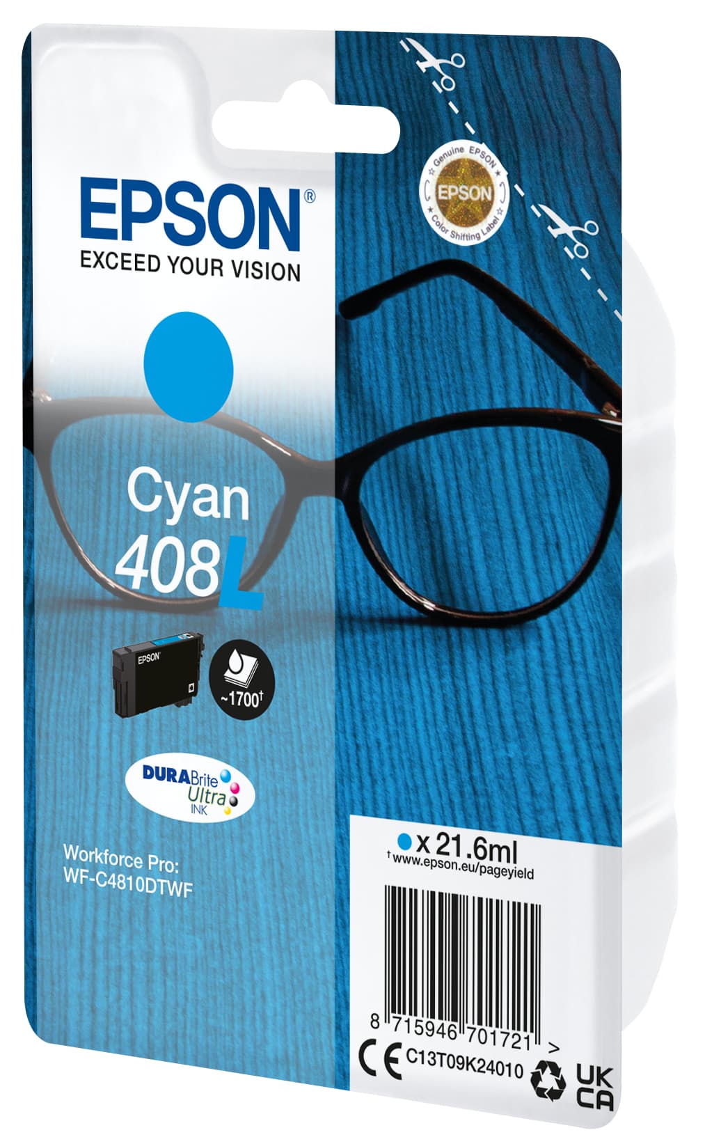 EPSON 6LB 408L Singlepack Cyan Ultra Ink