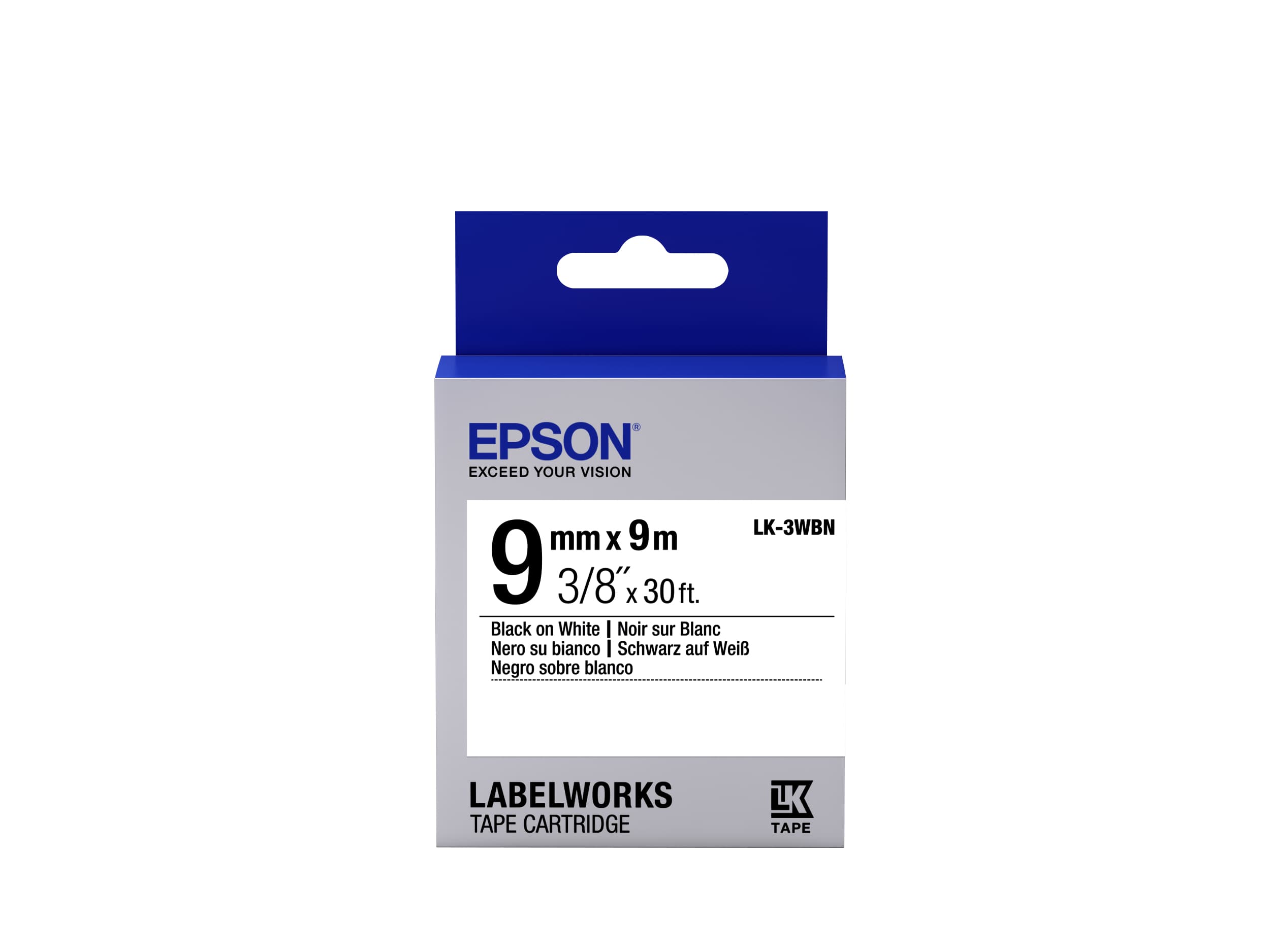 EPSON LK-3WBN Tape Black/White 9mm/9m
