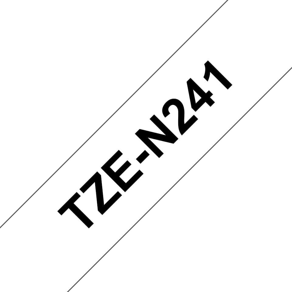 BROTHER TZEN241 bk/wh nonlaminate 18mm