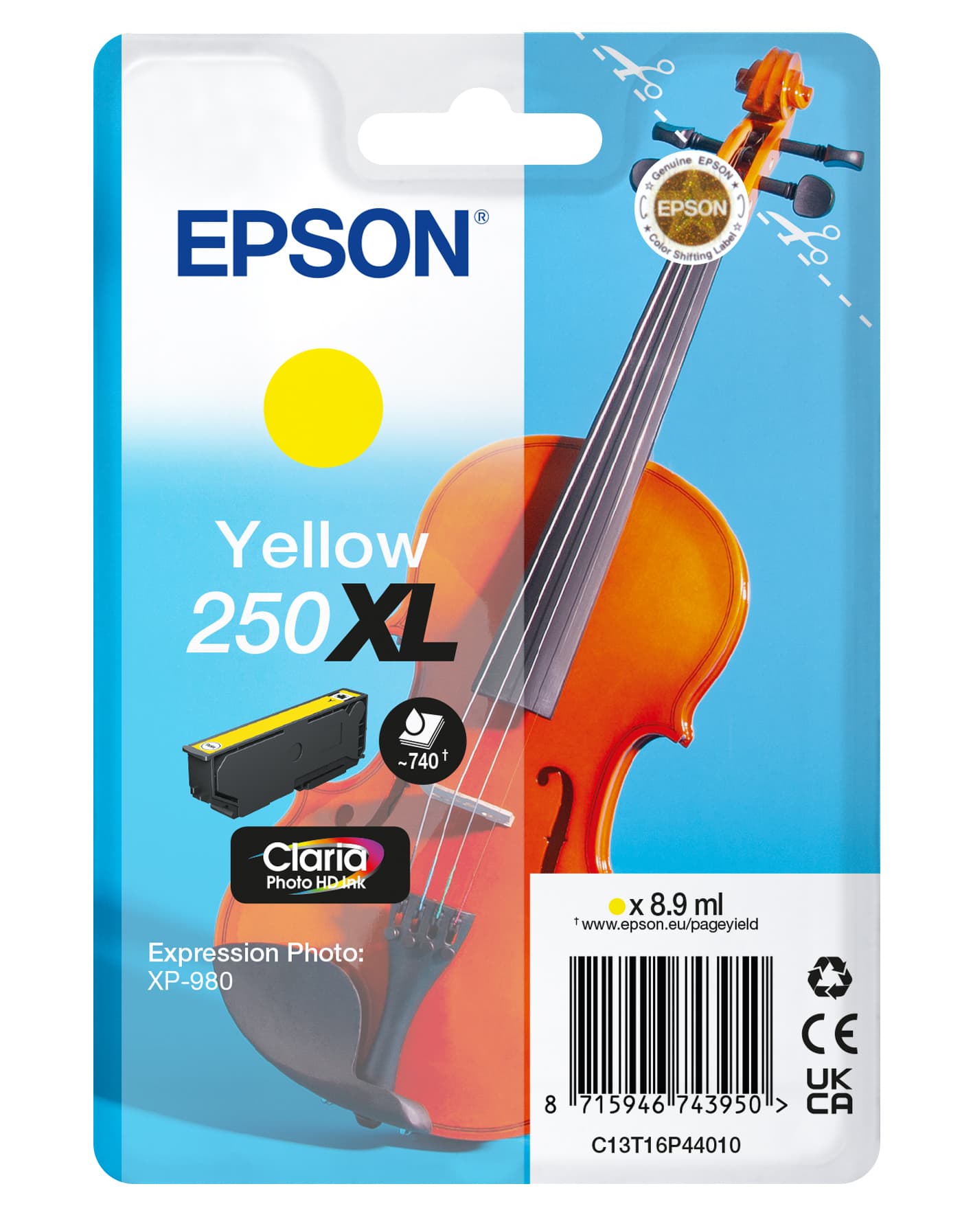 EPSON Singlepack Yellow 250XL ink