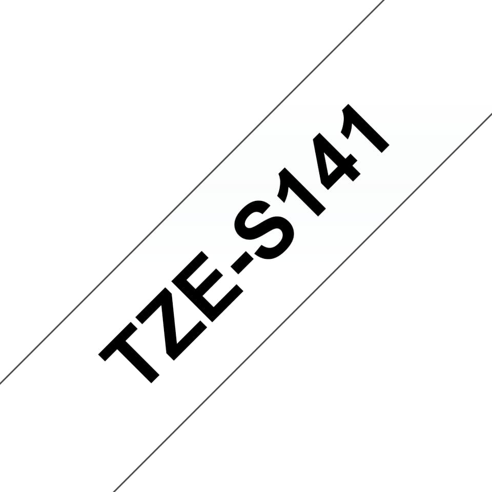 BROTHER TZES141 18mm BLACK ON CLEAR ADH