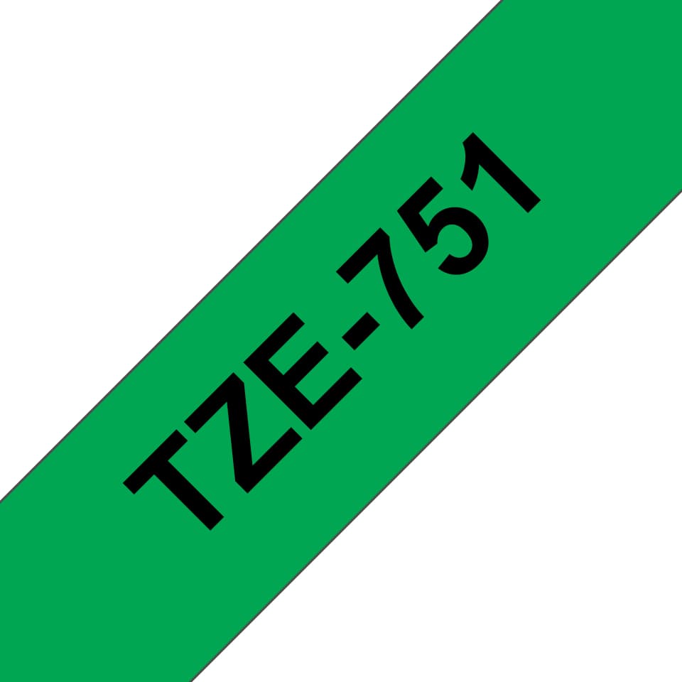 BROTHER TZE751 tape black/green 24mm 8m