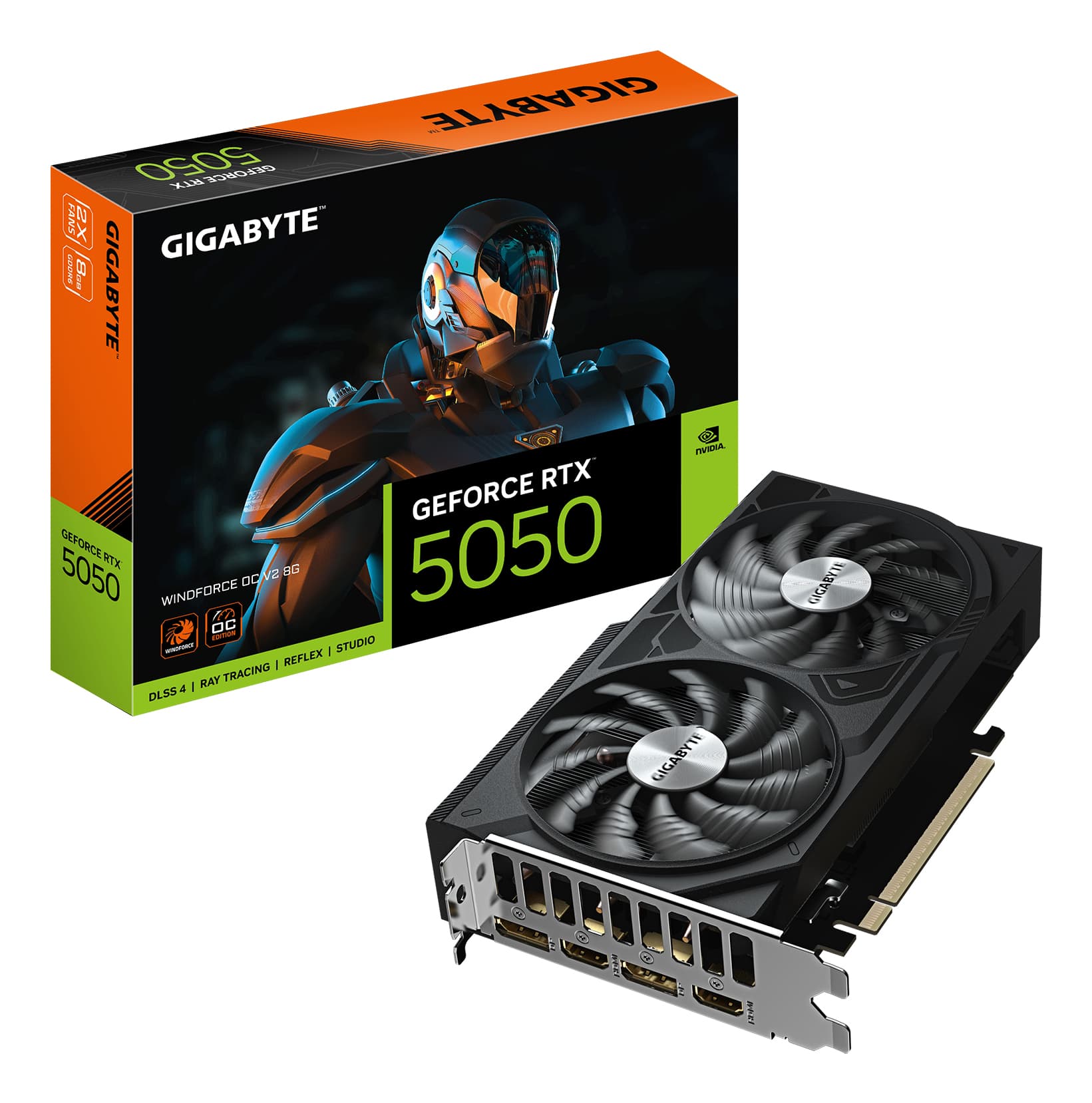 GIGABYTE Video Card NVIDIARTX 5050 WINDFORCE OC 8G V2, 8GB GDDR6, 128bit, PCI-E 5.0