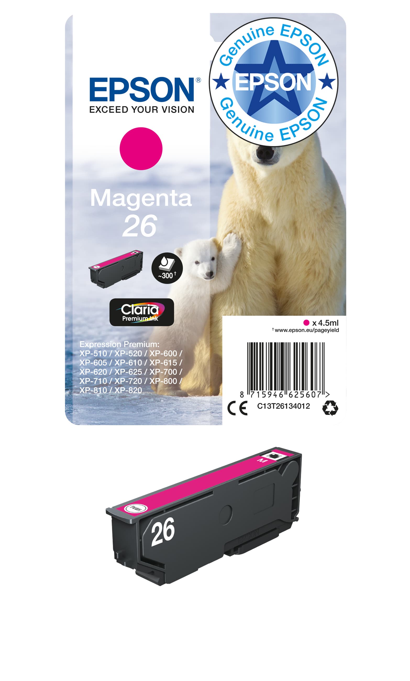 EPSON 1LB 26 magenta ink claria prem w/s