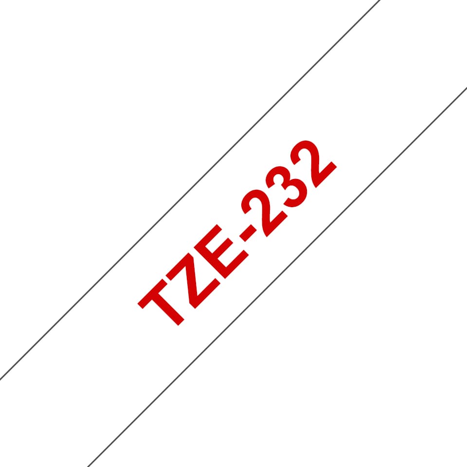 BROTHER TZE232 tape red/white 12mm 8m